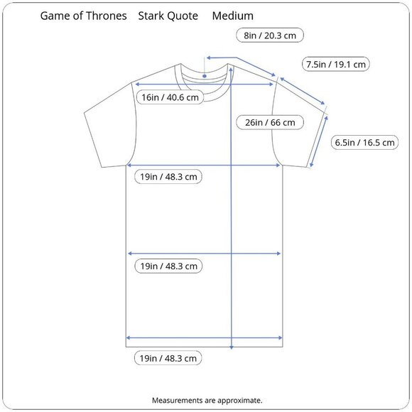 HBO Game of Thrones Ned Stark Quote Dire Wolf Sword Black Gray Tee Shirt Medium - Picture 14 of 15